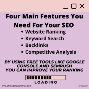 4 main features required for SEO